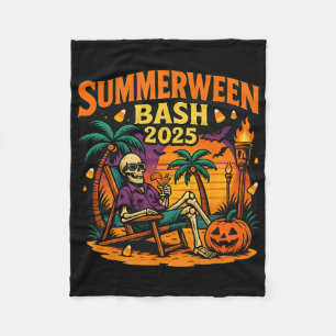 Summerween Sh 2025 Skeleton Beach Party Halloween Fleecedecke