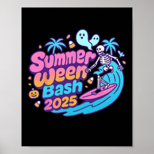 Summerween Sh 2025 Skeleton Beach Party Halloween Poster