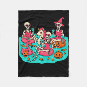Summerween Skeleton Flamingo gerade für Hall Gewar Fleecedecke