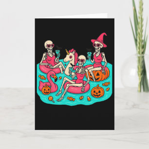 Summerween Skeleton Flamingo gerade für Hall Gewar Karte