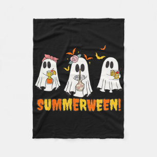 Summerween Skeleton Ghost Beach Party Halloween Vi Fleecedecke