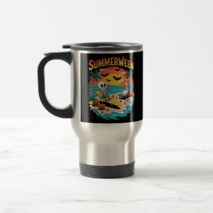 Summerween Skeleton Halloween Reisebecher