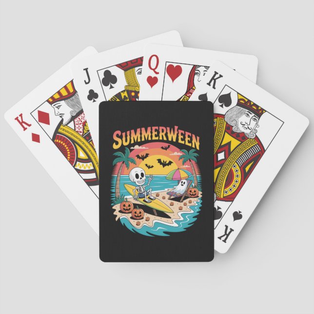 Summerween Skeleton Halloween Spielkarten (Rückseite)