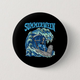 Summerween Skeleton Surf Grim Sensenmann Beach Spo Button