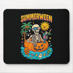 Summerween Skeleton Vibes Chillin in einer Kürbisf Mousepad