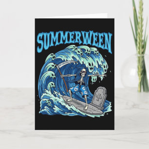 Summerween-Skelett-Surf-Todesgrim-Reaper-Strand Gr Karte