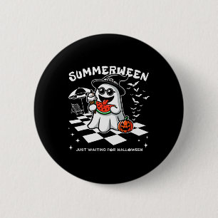Summerween Spooky Halloween Summer Vibes Pumpkin G Button