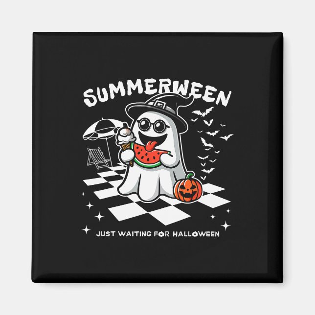 Summerween Spooky Halloween Summer Vibes Pumpkin G Magnet (Vorne)
