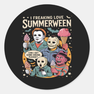 Summerween Spooky Summer Sommerliches Party Hallow Runder Aufkleber