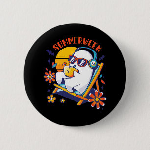 Summerween Süßer Gruseliger Sommer Geist Halloween Button