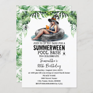 Summerween Tropical Hexe Birthday Party Einladung