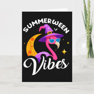 Summerween Vibes Flamingo Sommer Halloween Vacatio Karte