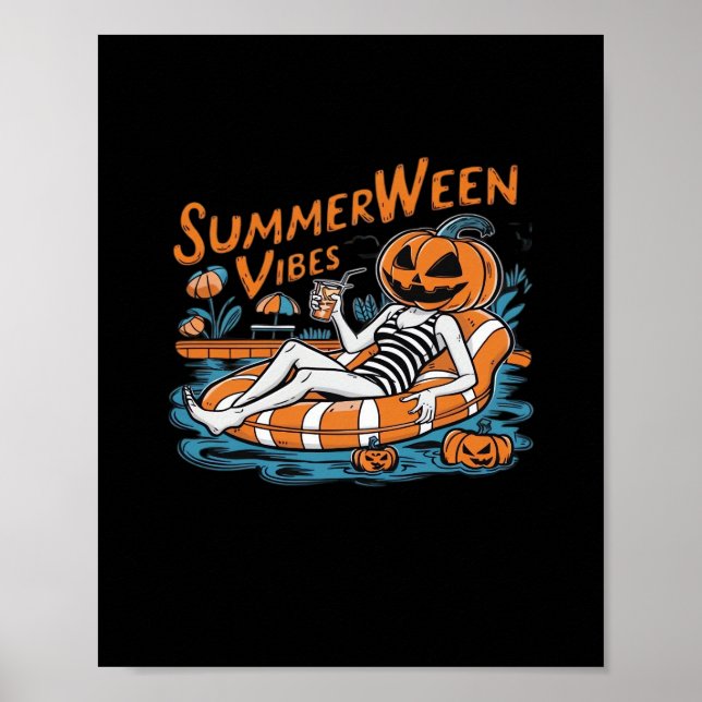 Summerween Vibes für Spooky Summer, Halloween-Gesc Poster (Vorne)