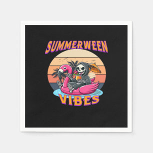 Summerween Vibes Grim Sensenmann Flamingo Float Re Serviette