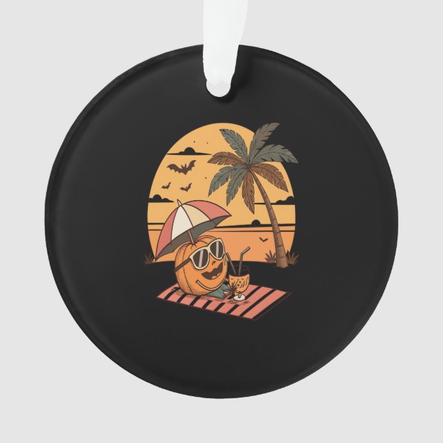 Summerween Vibes - Pumpkin On Vacation Ornament (Vorderseite)