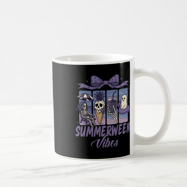 Summerween Vibes Skeleton Ghost Beach Party Hallow Kaffeetasse (Rechts)