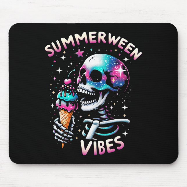 Summerween Vibes Skeleton Ice Cream Summer Hallowo Mousepad (Vorne)