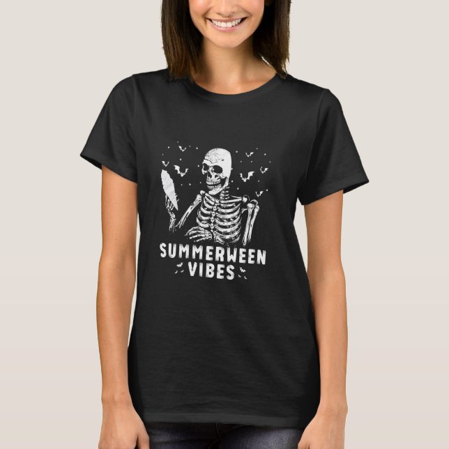 Summerween Vibes Skeleton Ice T-Shirt (Vorderseite)