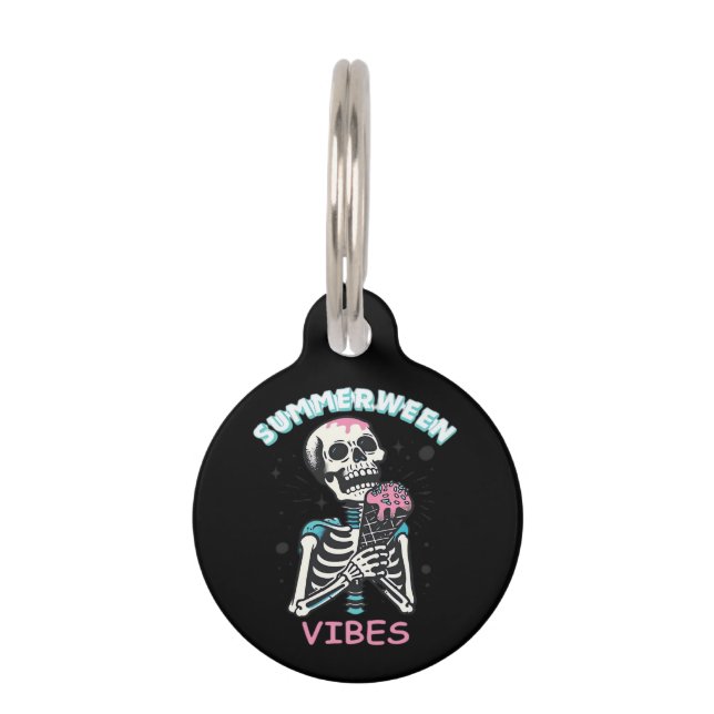 Summerween Vibes Spooky Summer Pumpkin Classic Haustiermarke (Vorderseite)