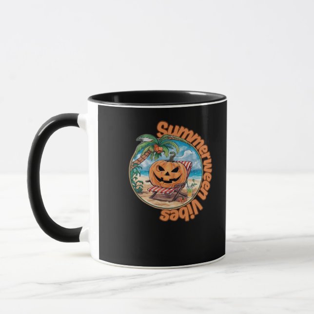 Summerween Vibes Spooky Summer Pumpkin Classic Vir Tasse (Links)