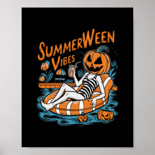 Summerween Vibes Spooky Summer Pumpkin Niedlich Poster