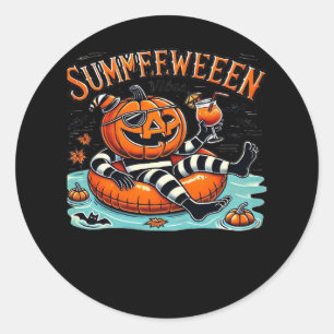Summerween Vibes Spooky Summer Pumpkin oversifizie Runder Aufkleber