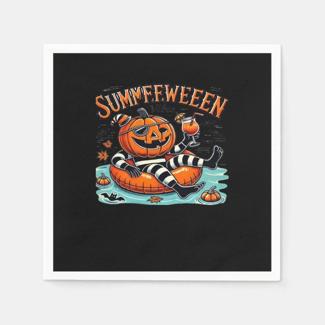 Summerween Vibes Spooky Summer Pumpkin oversifizie Serviette (Vorderseite)