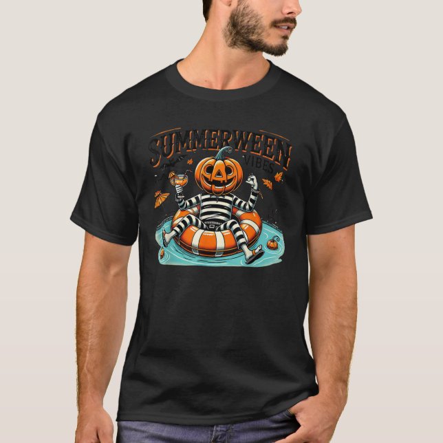 Summerween Vibes Spooky Summer Pumpkin T Shirt (Vorderseite)