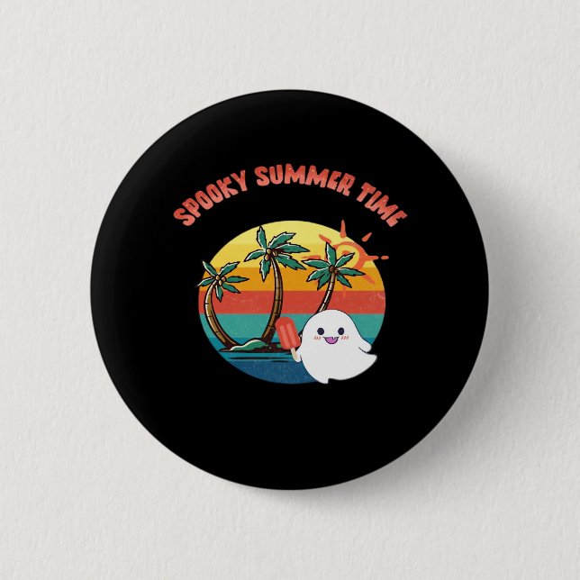 Summerween Vibes - Spooky Summer Time Classic Button (Vorderseite)