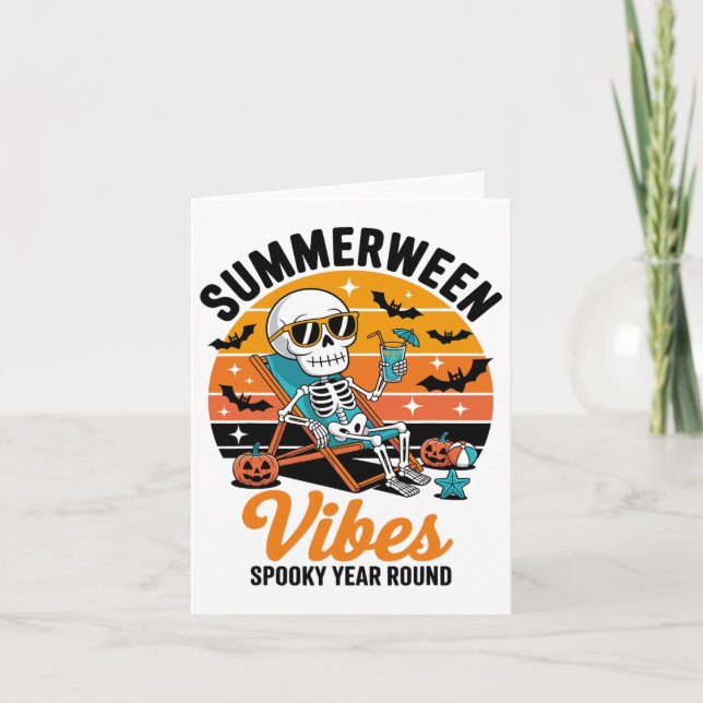 Summerween Vibes Spooky Year Runde Halloween Spook Karte (Vorderseite)