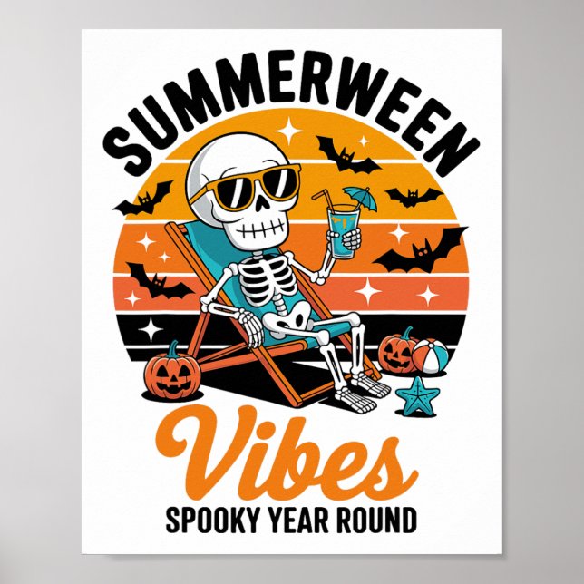 Summerween Vibes Spooky Year Runde Halloween Spook Poster (Vorne)