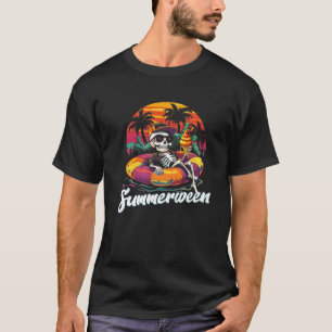 Summerween Vibes Sweet Ice Cream Skeleton Summer H T-Shirt