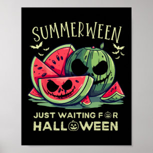 Summerween Wassermelonen-Geist Halloween Ts Sommer Poster