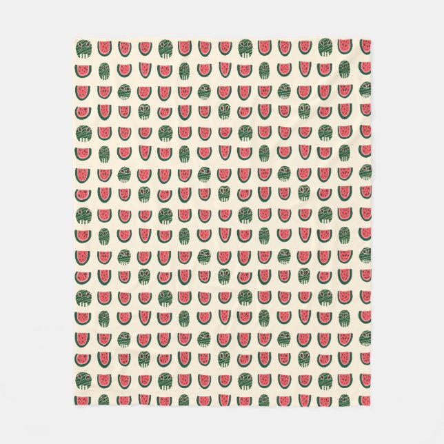 Summerween Wassermelonen-Schädel  Fleecedecke (Vorderseite)