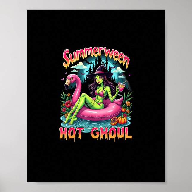 Summerween Witch Vibes Vacation Halloween Funny Pa Poster (Vorne)