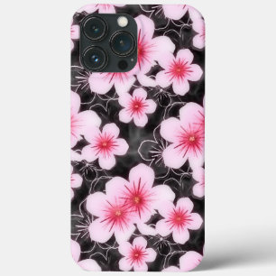Summery Bright Pastel Pink Hibiskus Blumenmuster Case-Mate iPhone Hülle