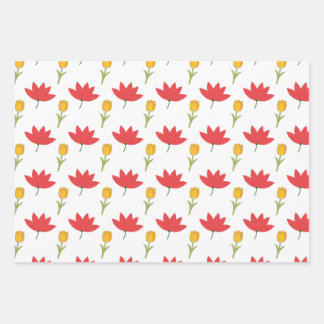 Summery floral wrapping paper geschenkpapier set