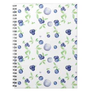 Summery Fresh Watercolor Blueberry Notizblock