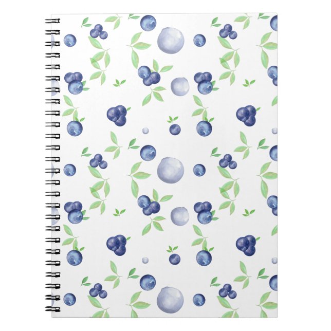 Summery Fresh Watercolor Blueberry Notizblock (Vorderseite)