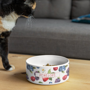 Summery Sweet Berry Pattern Monogramm Napf