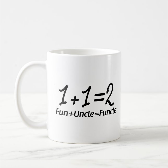 Summierungs-Mathematik - 1+Spaß 1=2+Uncle=Funcle Tasse (Links)