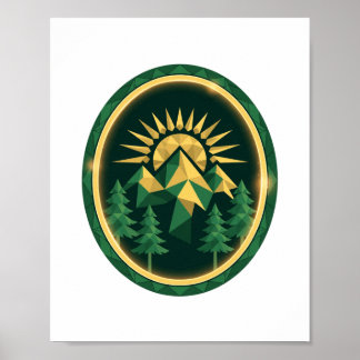 Summit Crest — Geometrisches Berg-Abzeichen Poster