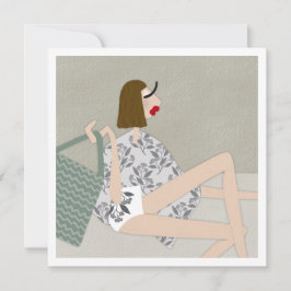 Sumner Beach Babe Fashion Illustration Card Einladung