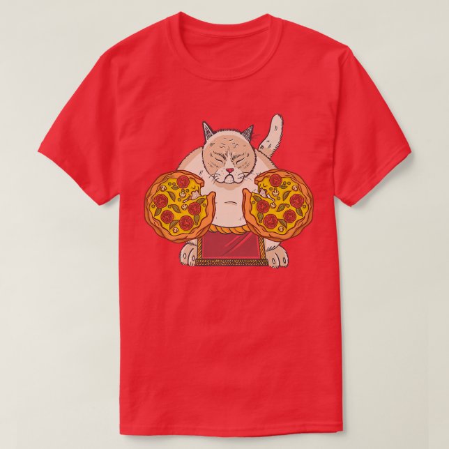 Sumo Cat Pizza  T-Shirt (Design vorne)