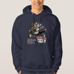 Sumo Cats Kämpfe für Kawaii Sushi Japanisch Hoodie