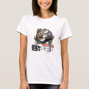 Sumo Cats Kämpfe für Kawaii Sushi Japanisch T-Shirt
