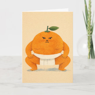 Sumo Orange Greeting Card Karte