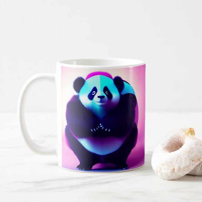 Sumo Panda The Bamboo Gnasher, Tasse des Kaffees (Mit Donut)