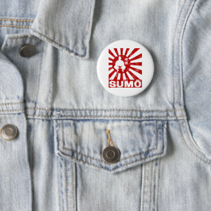 Sumo Retro Wrestler Vintages japanisches Design Button