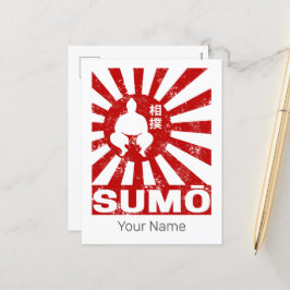 Sumo Retro Wrestler Vintages japanisches Design Feiertagspostkarte